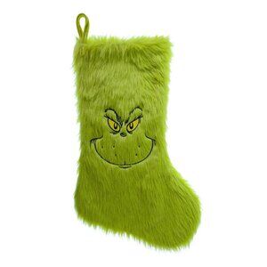 Dr Seuss' The Grinch Who Stole Christmas, Grinch Furry Stocking, 20 Inches, NWT